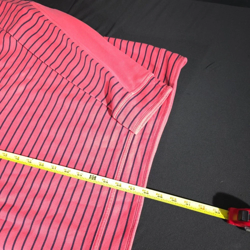 Vineyard Vines Woodhouse Shep Shirt Mens Medium Mariner Pink Striped Quarter Zip